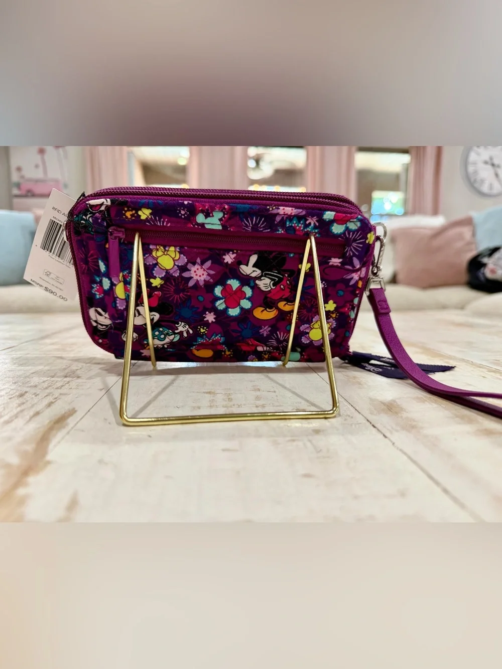 Vera Bradley Disney All in One Wristlet Mickey & Minnie Flirty Floral Retired - Picture 3 of 10